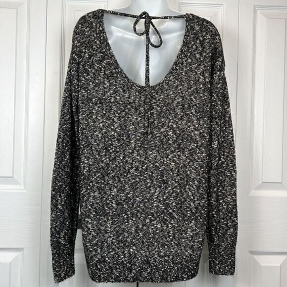 Gap Black White Round Neck Hi Low Sweater Size M - Picture 5 of 9
